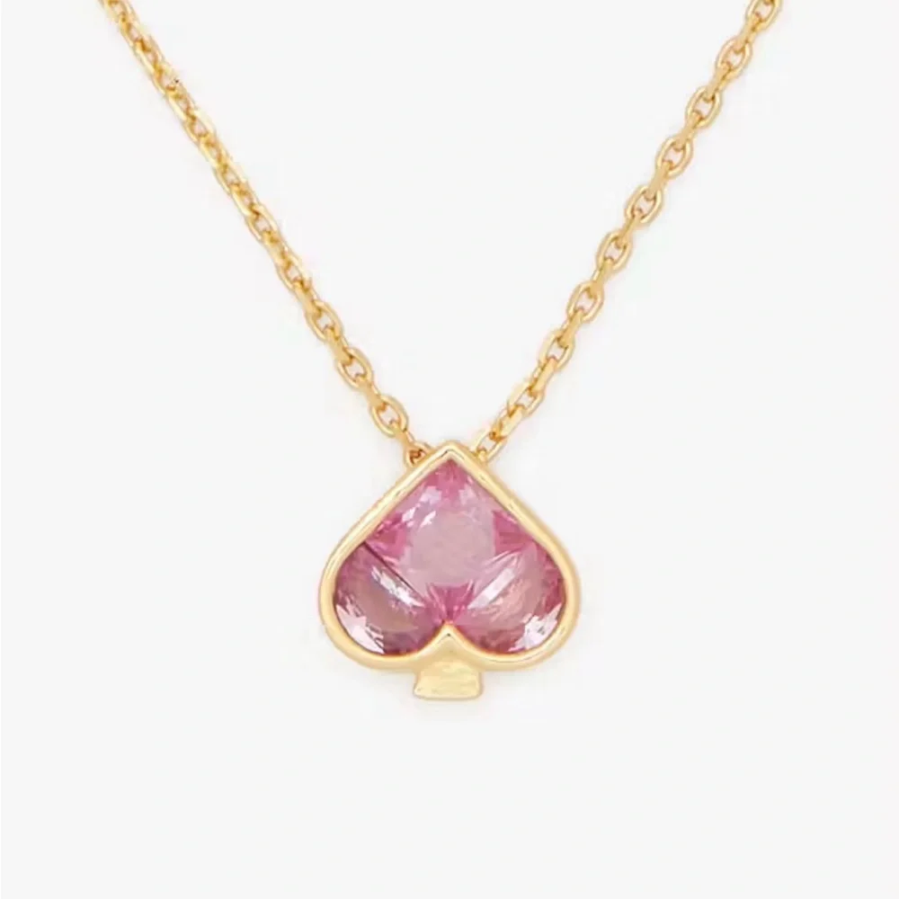 Kate Spade So‎ Spade Mini Pink Spade Necklace NEW